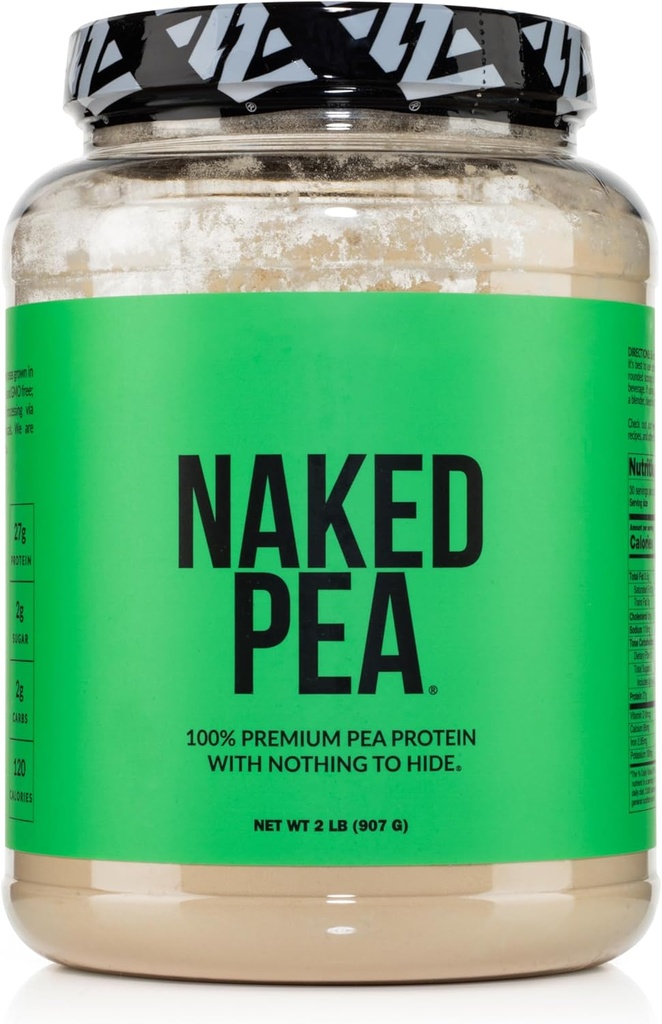 NAKED Pea - 2LB 100% Pea Protein Powder de Granjas Norteamericanas - Desflavorado de Pea Vegan Proteína Isolato - Polvo de Proteína Planta, Fácil de digerir - 30 Servimientos