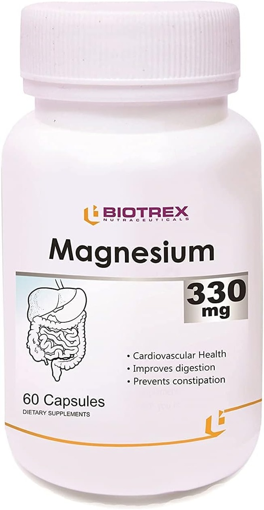 Panihari Biotrex Nutraceuticals Magnesium 330Mg Capsules - 60 Count