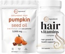 Micro Ingredientes Pumpkin Seed Oil with Saw Palmetto 3000mg Softgels &amp; Hair Vitamins Complex Capsules ← 2 Pack Bundle ← Cold Pressed Virgin Oil ← 14-in-1 Hair Growth Support with Collagen &amp; Biotin