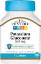 Siglo XXI, Gluconato de Potasio, 595 mg, 110 Tabletas