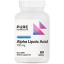 PureFormulas Alpha Lipoic Acid 100 mg ALA Supplement for Liver Support, Antioxidants, Nerve, & Cardiovascular Health Acido Alfa Lipoico 100mg Neuropathy Supplement Non-GMO 60 Tablets