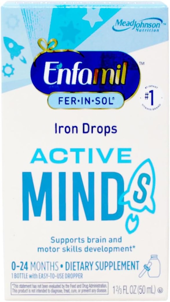 Enfamil Fer-In-Sol Iron Supplement Drops for Infants ' Toddlers, 15 mg , 1,67 fl oz (50 ml)