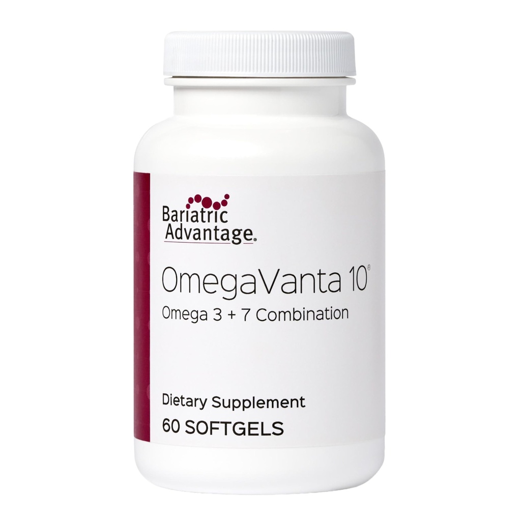 Bariatric Advantage OmegaVanta 10 - Omega Fish Oil - EPA enriquecida &amp; DHA - Enteric Softgel Design - Apoya la salud cardíaca* - Natural Lemon Flavor - 60 Softgels