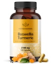 HERBAMAMA Turmeric y Boswellia Extract Capsules - 2100mg Boswellia Serrata &amp; Turmeric Complex with Black Pepper Extract - Vegan, Non-GMO, 95% Curcuminoides Suplemento Antioxidante, 100 Caps