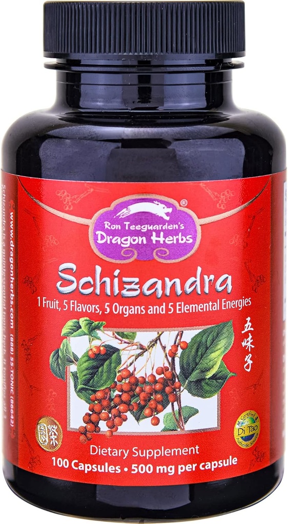 Herbs Dragón - Capsules Schizandra - 100 cápsulas, 500 mg cada uno