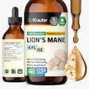 BIO KRAUTER Lions Mane Liquid Extract - Mushroom Supplement for Brain Support - Vegan Lions Mane Supplement - Alcohol &amp; Sugar Free Drops - 4 Fl.Oz.