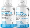 Fusiones de la naturaleza GlyNAC-ET (60 cápsulas) - R Alpha Lipoic Acid 600mg (60 cápsulas) - Anti Aging Bundle