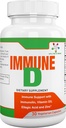 Espectra Vitaminas Immune D Suplemento Apoyo con Inmunolina, Vitamina D3, Zinc para Hombres, Mujeres Adultos y Seniors, Recomendado para la Ronda Año, 30 cápsulas,