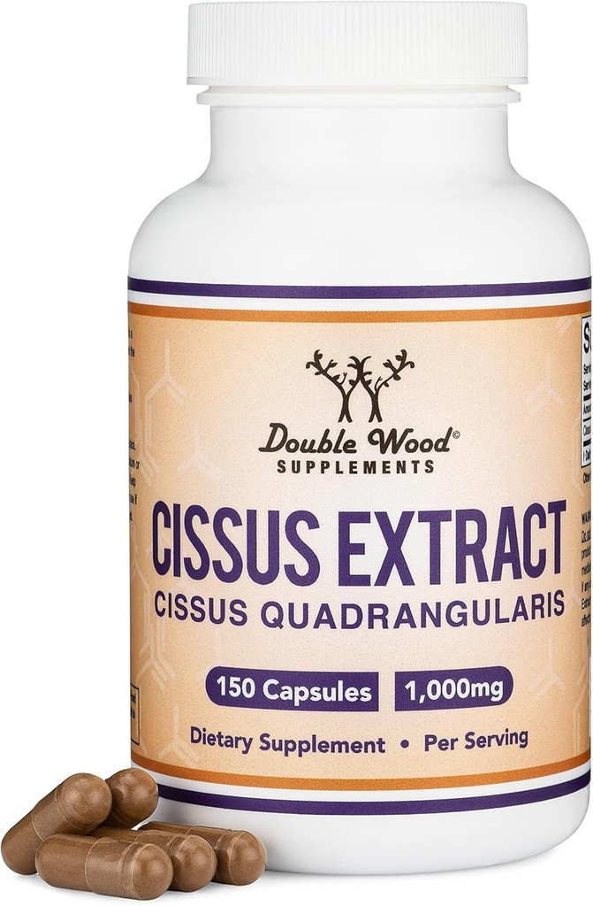 Cissus Quadrangularis Super Extract, 150 cápsulas (no GMO, sin gluten) Suplemento dietético para la salud conjunta y del tendón, 1000 mg tamaño de servicio