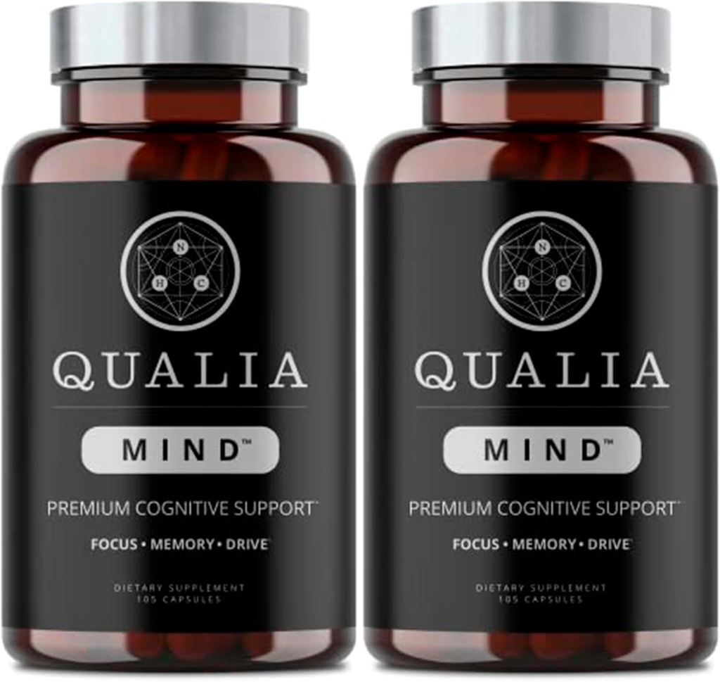 Qualia Mind Nootropics 105 ct 2-Pack ← Top Brain Supplement for Memory, Focus, Mental Energy, and Concentration with Ginkgo biloba, Alpha GPC, Bacopa monnieri, DHA &amp; More, (6 Week Supply)
