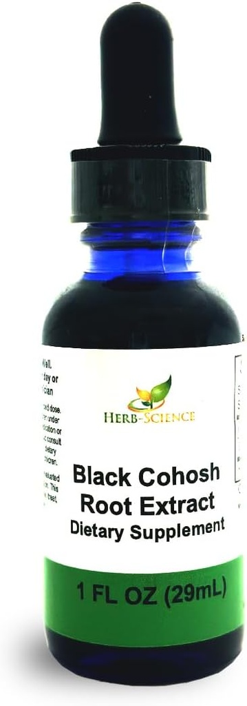 Root de Cohosh Negro – Soporta Alivio Menstrual, Alivio de la menopausia, Presión de sangre sana, Circulación – Extracto líquido libre de alcohol, 1 oz - Herb-Science