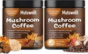 (2 Pack) Café de hongos para Smoothies/Latte, Mushroom Powder Blend (57 Servings) con Lions Mane, Reishi, Cordyceps, Turquía Tail, Chaga - Mushroom Suplemento para la energía, Focus, Immune- 8 oz
