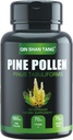 Pine Pollen Suplemento wtih Ginger Root y Vitamina C, 99% Cracked Cell Wall,120 Veggie Capsules,Focus ventajaImmune Mejorar para Mujeres y Hombres
