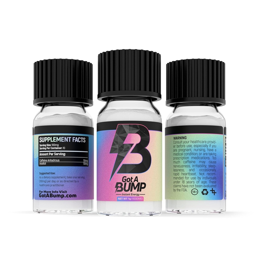 GotABUMP.com Got A BumpTM - 1g Container (500mg Caffeine Per Vial) (30-Pack)
