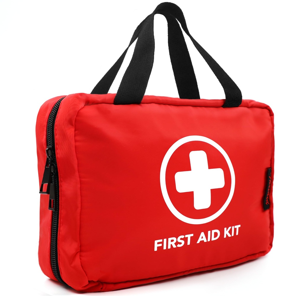 330 Piece First Aid Kit, Premium Waterproof Compact Trauma Medical Kits for Any Emergencies, Ideal for Home, Office, Car, Travel, Outdoor, Camping, Hiking, Boating (Red)