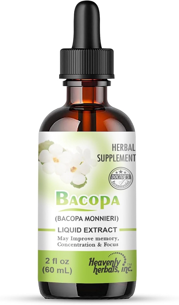 Bacopa gotas - Mejora la concentración de memoria, Focus - Bacopa Monnieri Extracto ¦ Suplemento de memoria Suplemento de memoria Cognitive Enhancement ← Herbal Remedy 2.0 fl oz - WellnessHerbs Se envía de EE.UU.