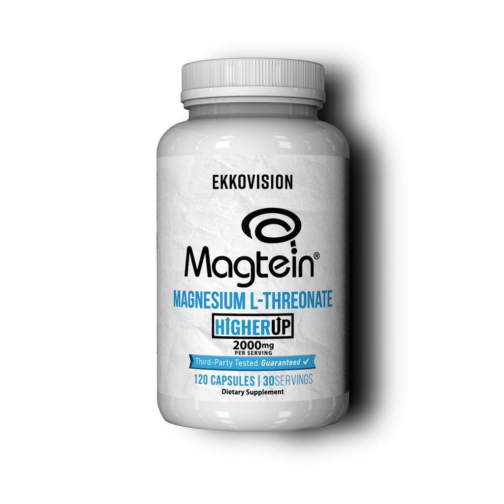 Ekkovision Magtein Magnesium L-Threonate, Memory & Cognitive Function Support, Magnesium Supplement with Essential Minerals for Men ' Women, 2000 MG Por Serving, 120 Easy-to-Swallow Capsules