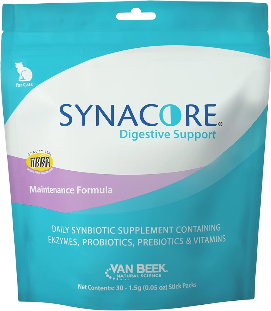 Synacore Feline - (30 Conde) Todas las Fórmulas Naturales para Proporcionar Soporte Inmunitario para gatos &amp; Ayuda Mantener la Salud Digestiva - Probióticos y Vitaminas para gatos - Productos Naturales para mascotas