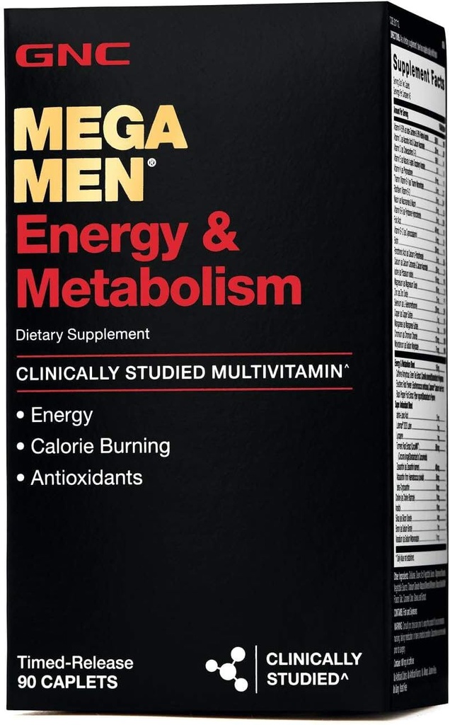GNC Mega Men Energy &amp; Metabolism Multivitamin ← Aumento de Energía, Metabolismo y Calorie Burning