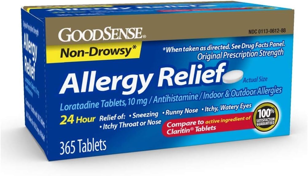 Goodsense Alergy Relief Loratadine 10 Mg 24 Hr Tablets, Azul, 365 Conde (Pack of 12)