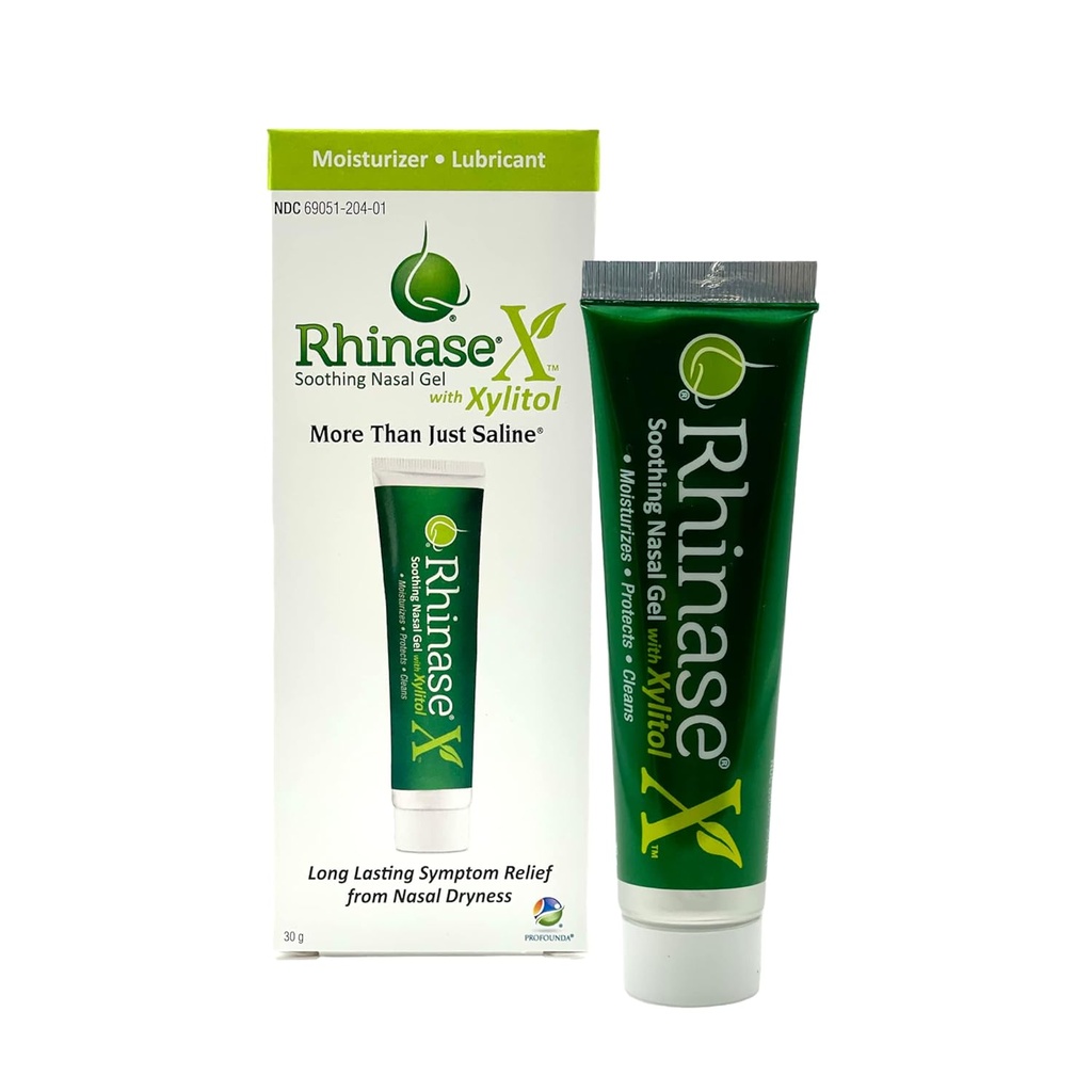 Rhinase X Nasal Gel Silencio Less Sneezing, Itchiness, Nasal drip and Congestion  Mores Than Just Saline Silencio Ahora con Xylitol ANTE Larga calma sintoma de Nasal Dryness  durable (1 oz.)