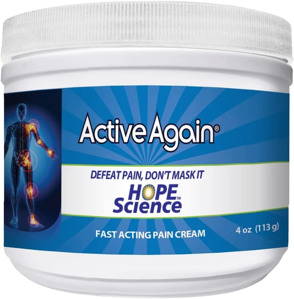 ACTIVE AGAIN Joint &amp; Muscle Cream, 4oz ← Clínicamente Provenida para la salud conjunta y la movilidad, músculo, espalda, rodillas, hombros