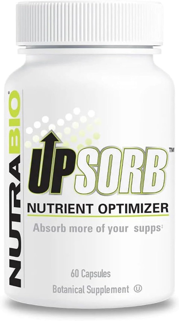 NutraBio UpSorb - BioPerine Supplement- Nutrient Bioavailability Enhancer with Black Pepper Extract - 60 cápsulas vegetales