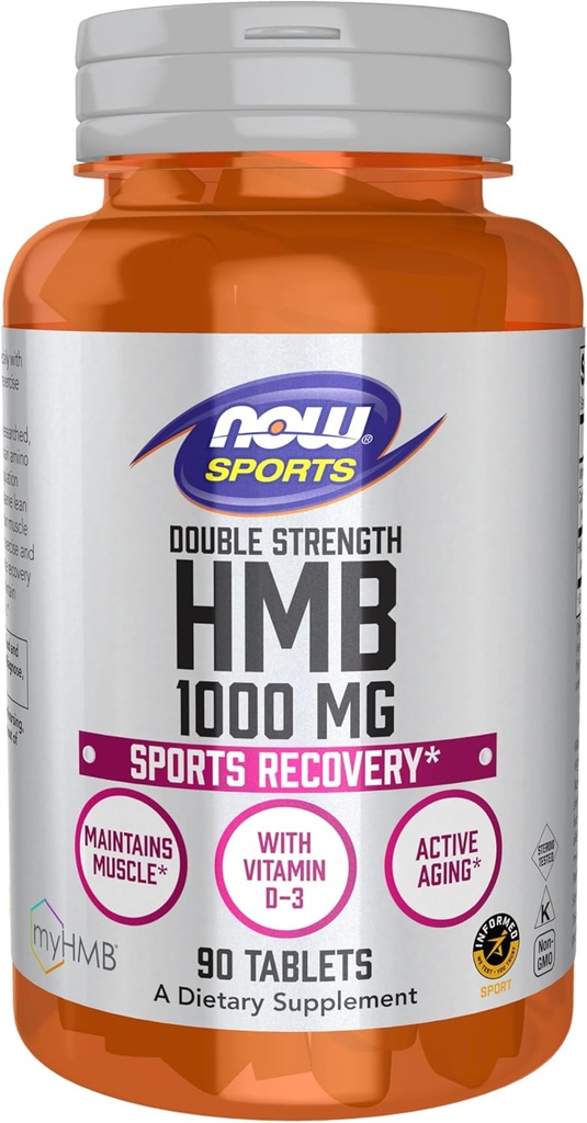 AHORA Foods Sports Nutrition, HMB (β-Hydroxy β-Metilbutyrate), Doble fuerza 1000 mg, 90 Tablets