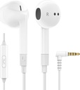 LUDOS FEROX Áurbudos con cable en el oído Auriculares, 5 años de garantía, auriculares con micrófono, aislamiento ruido cableado para 3.5mm Jack Ear Buds para iPhone, Samsung, ordenador, portátil, niños, estudiantes de escuela