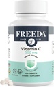 FREEDA Vitamina C - Vitamina Vegana C 500mg - Kosher - Potente Antioxidante Apoyo Inmunitario - Fácil de Tragar Vitaminas C Tabletas como Ácido Ascóbico - Vitamina Pura C 500 mg - Suplemento VIT C (100 Conde)