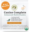Orgánicas Wholistic Pet Orgánicas Canine Completa - Pólvora Multivitamínica Perro - 4 Lb - Vitaminas y suplementos diarios para alimentos caseros - Sistema de inmune, Esquía, Carne &amp; Salud general - Pequeña y Gran Gancho