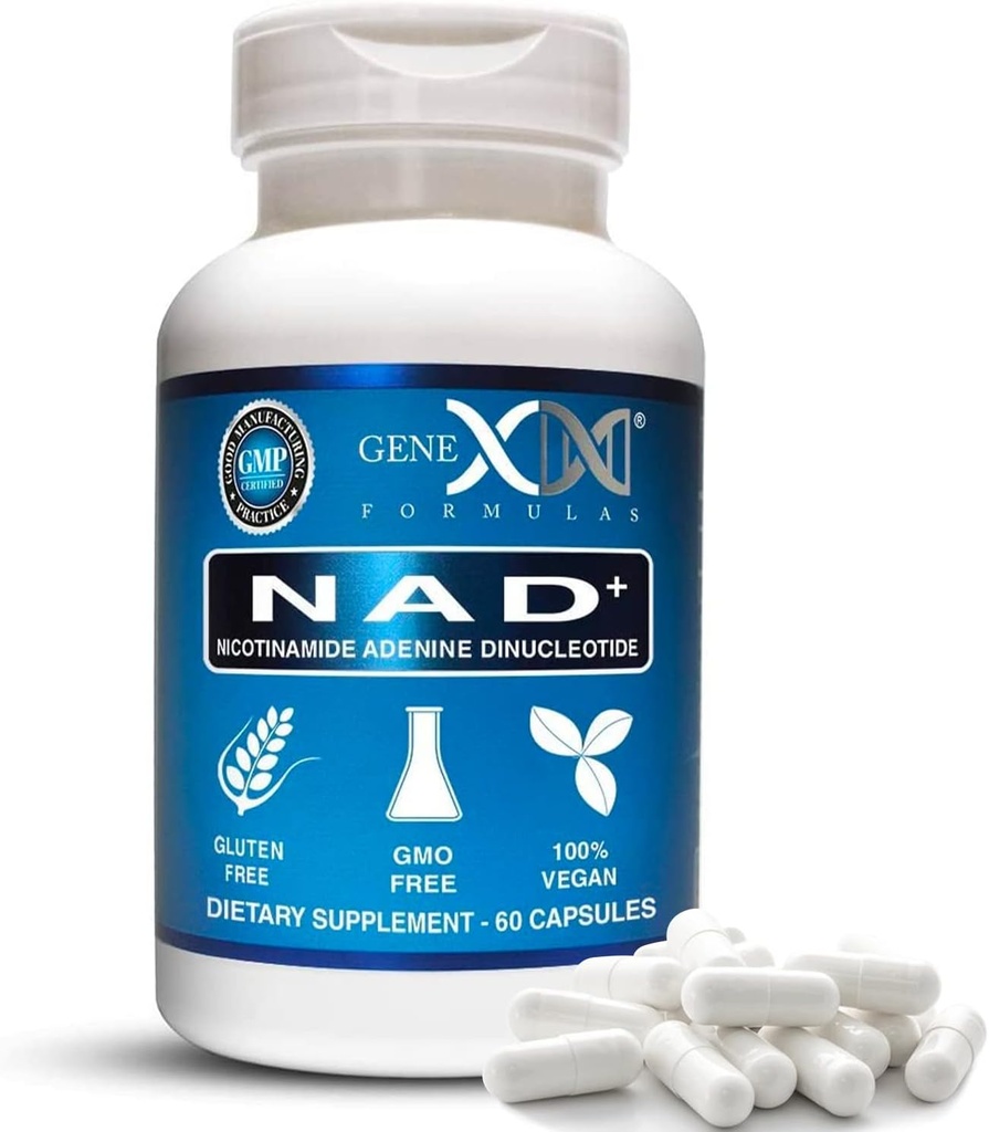 Fórmulas Genex NAD+ 250mg Servir 60 cápsulas Nicotinamide Adenine Dinucleotide (Actual NAD+ No un precursor) (1)