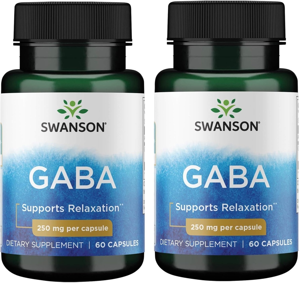 Swanson GABA Gamma Amino Acidbutírico 250 Milligrams 60 Capsules (2 Pack)
