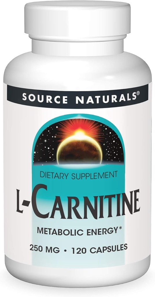 Fuente Naturales L-Carnitina, Energía Metabólica*, 250mg - 120 Capsules