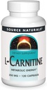 Fuente Naturales L-Carnitina, Energía Metabólica*, 250mg - 120 Capsules