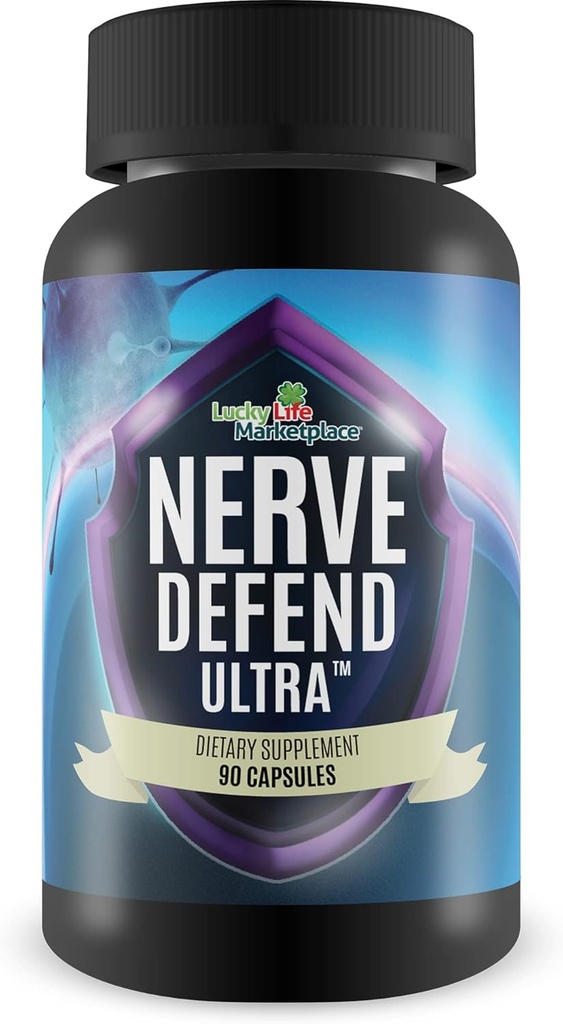 Nerve Defense Ultra - Nerve Health Support Supplement - Magnesium, Calcium, Vitamin D - Support Healthy Nerve Function & Circulation - Help Soothe Nerve Discomfort in Fingers, Hands, Toes, &amp; Feet