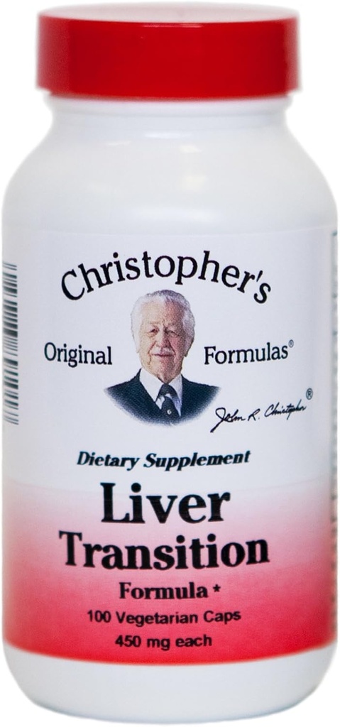 Fórmula original de Christopher Liver Transition Fórmula – Gentle Herbal Liver Cleanse, 450 mg, 100 cápsulas vegetarianas