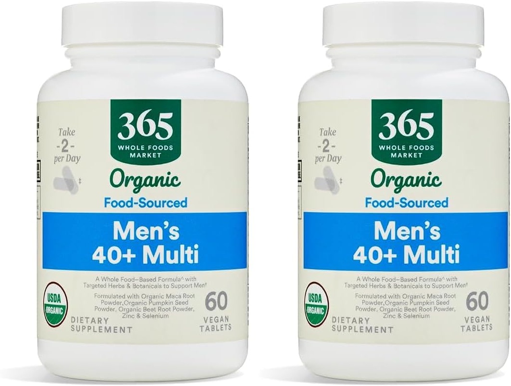 Mercado completo de alimentos, Vitamina Multi Mens Food Cultured 40 Plus, 60 Cuenta (Pack of 2)