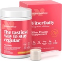 FiberDaily Delicious Fiber Powder - Organic Psyllium Husk, Agave Inulin &amp; Sunfiber® Guar Gum Strawberry Lemonade Drink, Sugar-Free, Soluble Fiber, Prebiotic Fiber Supplement, Vegan, 30 Servings