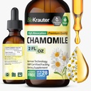 BIO KRAUTER Chamomile Flowers Tincture - Extracto de manzanilla - Contiene apigenina - Suplemento para la relajación y la calma Soporte - Alcohol y azúcar gratis - Vegan Drops 2 Fl.Oz.