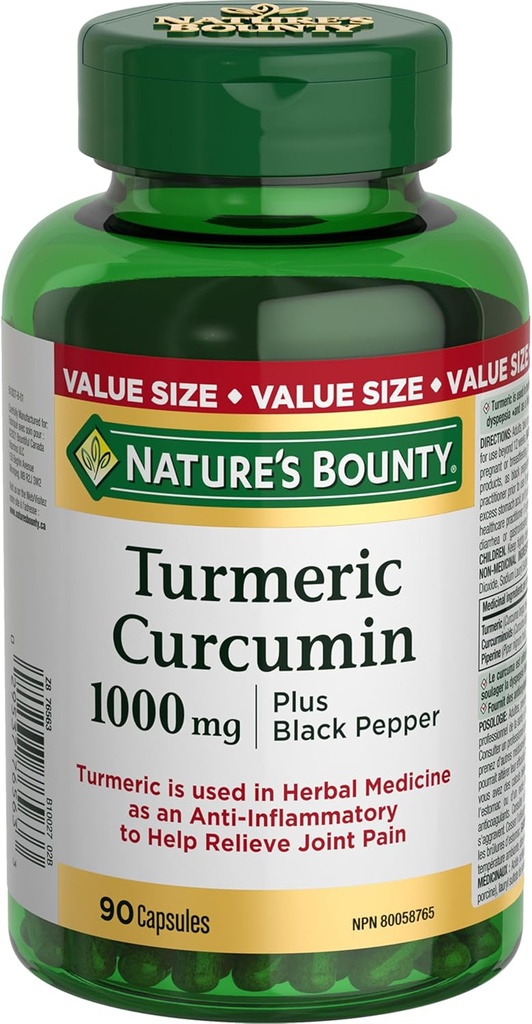 Rebote Turmeric Curcumin 1000mg Plus Black Pepper, 90 cápsulas