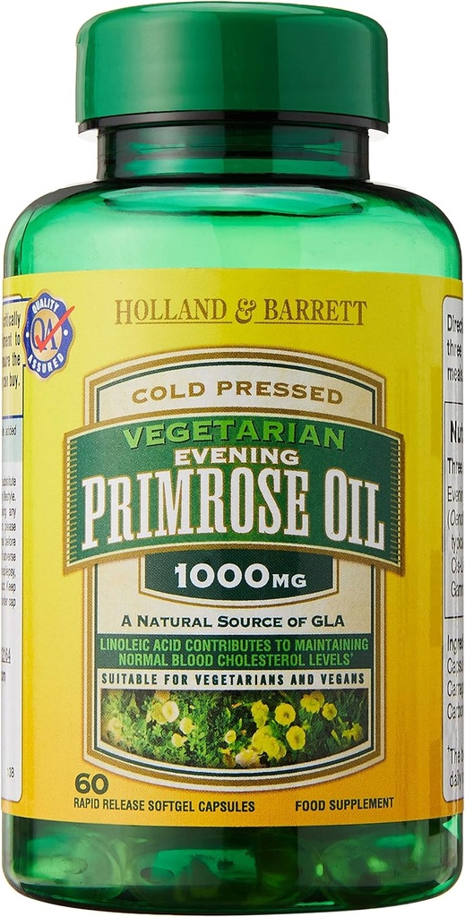 Aceite de Primrose de la tarde con VITAMIN B6- 1000mg - 120 cápsula