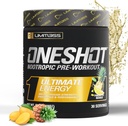 ONESHOT Pre Workout Powder para Hombres y Mujeres - BCAAS Aminoácidos Suplemento Polvo, 200 mg de cafeína, Beta Alanine Powder, Citrulline Malate Preworkout Powder - Pineapple Mango - 30 Servings