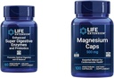 Life Extension 60 Vegetarian Capsules Enhanced Super Digestive Enzymes & Probiotics and 100 Magnesium Capsules for Heart, Bone, Metabolism Support
