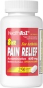 HealthA2Z® Pain Relief Extended Release ← Acetaminophen 650mg Silencio 8 horas Silencio Arthiritis Dolor Silencioso Dolor Relieve de Dolor - Fever Reducer Silencio Contiene no Aspirin Silencio (250 Caplets)