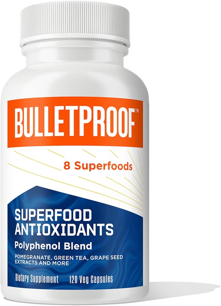 Antioxidantes a prueba de balas Capsules, 120 cápsulas, suplemento de lucha libre de radio y apoyo envejecimiento saludable, polifenol Blend, embalaje mayo Vary