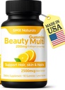 Piel de pelo y uñas Vitaminas Gummies Apoyo con Biotina & Collagen Lemon Flavor Non-GMO, Made in USA Gummy Vitaminas para Mujeres 60 Gummies