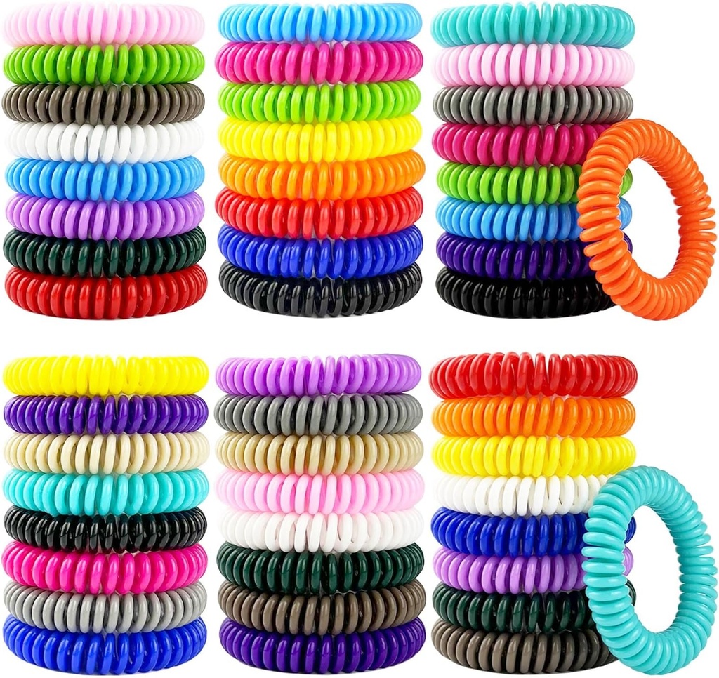 Pulseras Repelentes Mosquito 50 Pack, Bandas Repelentes Mosquito con 60 Pcs Mosquito Repelente Pegatinas, Bandas Mosquito Libres para Adultos y Niños Interior Exterior