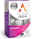 Active Iron Supplement 25mg + Multivitamin for Women – Clinically Proven to Increase Energy & Reduce Tiredness – Gentle, Non-Constipating Iron + Women’s Multivitamin – 30 Capsules + 30 Tablets