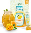 Hydration + Immunity Electrolyte Drink Mix – Mango Agua Fresca Flavor ¦ Powder libre de azúcar con Wellmune®, Acerola, Coconut Water & Minerals TEN 15 Single-Serve Stick Packs, Natural Flavor